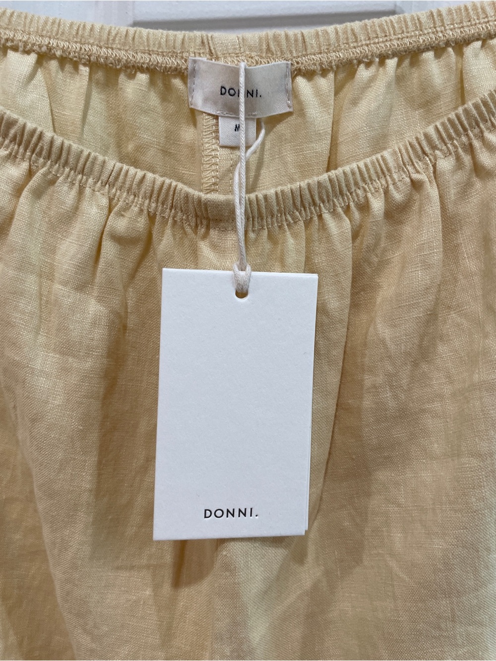 DONNI The Linen Crop Stripe Pant Butter - Picture 4 of 9